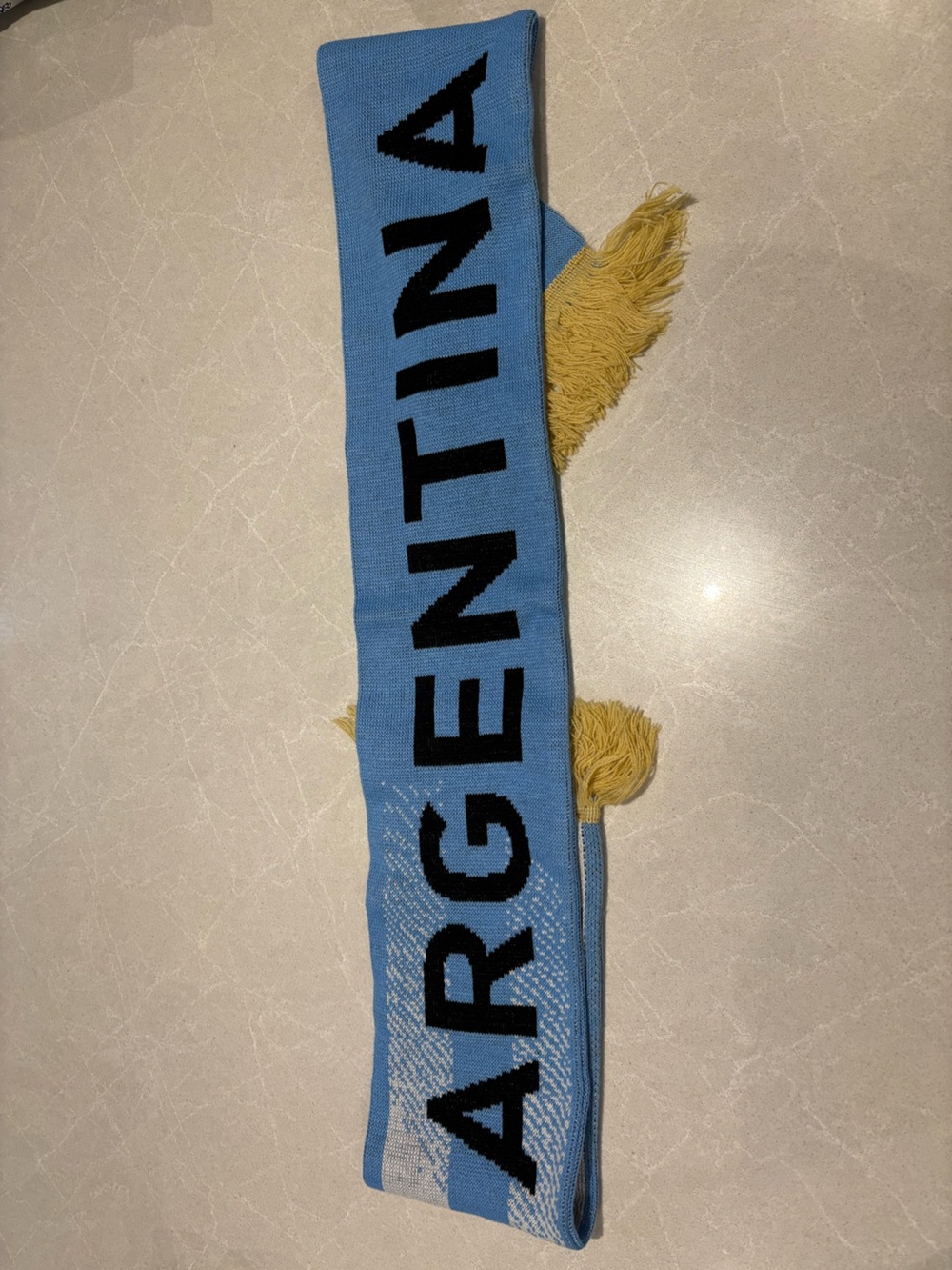 Adidas Argentina AFA Soccer Fan Scarf Fringe Light Blue White Gold 2 Star FIFA - Picture 3 of 11